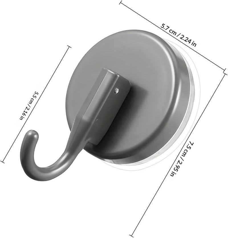 3Pcs Gunmetal Gray Suction Cup Hooks For Bathroom Shower Towel Tile Glass Wall - Image 2